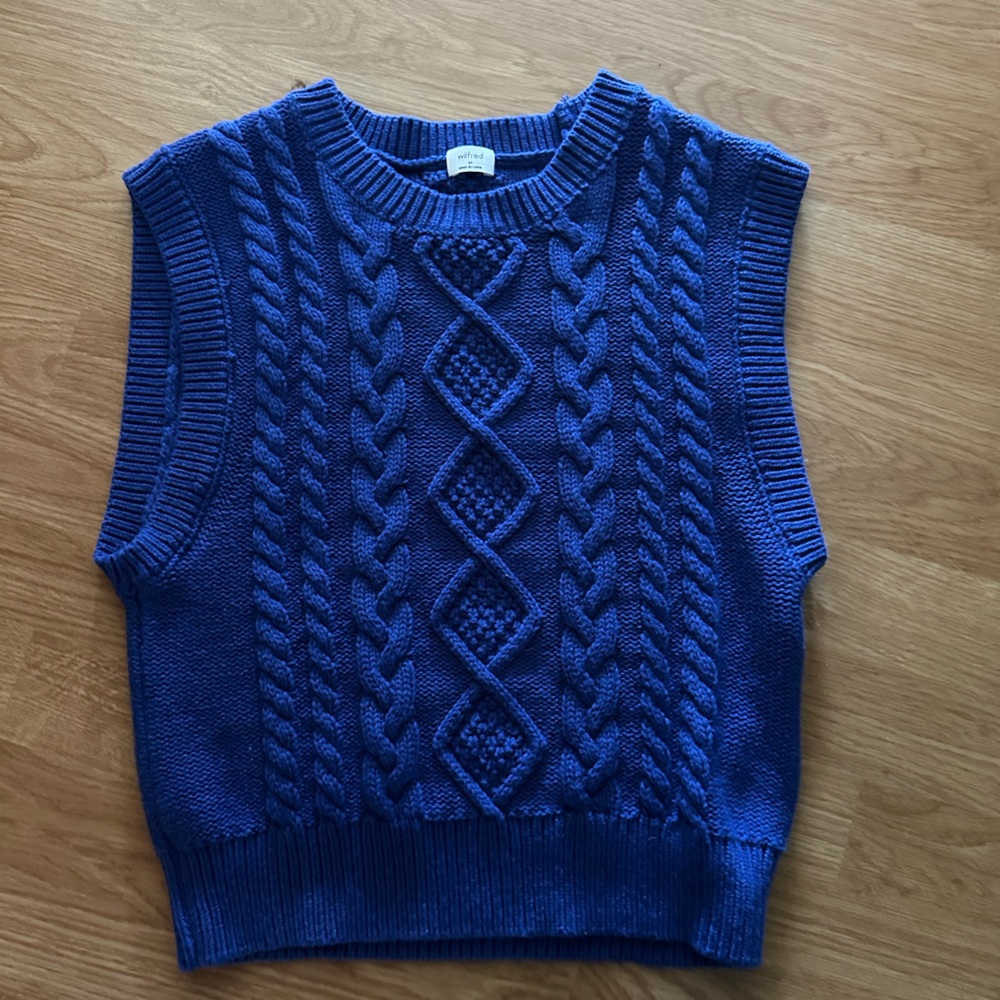Wilfred Navy Knit Sweater Vest